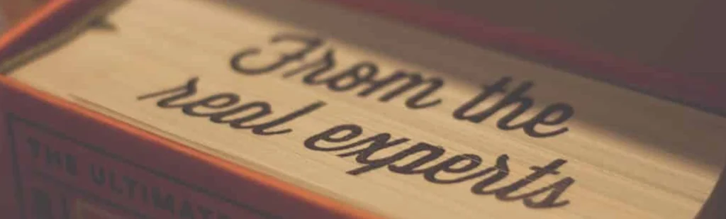 "From the experts" wrote on a book cover
