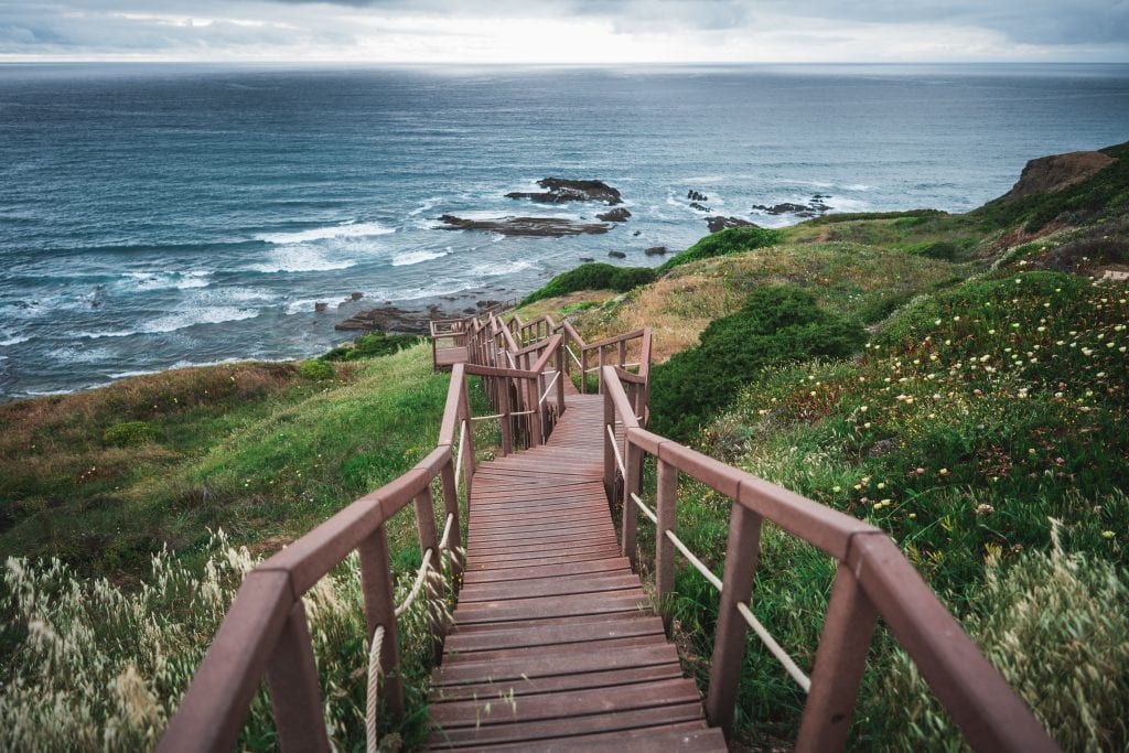 Stairs going down to the beach