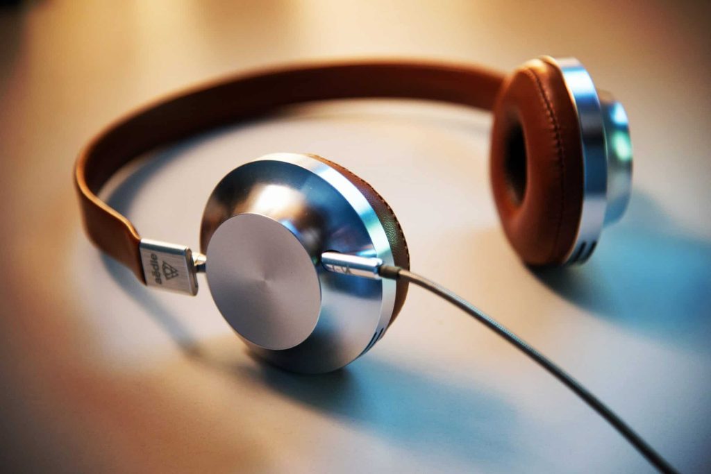 Headphones lying on the table