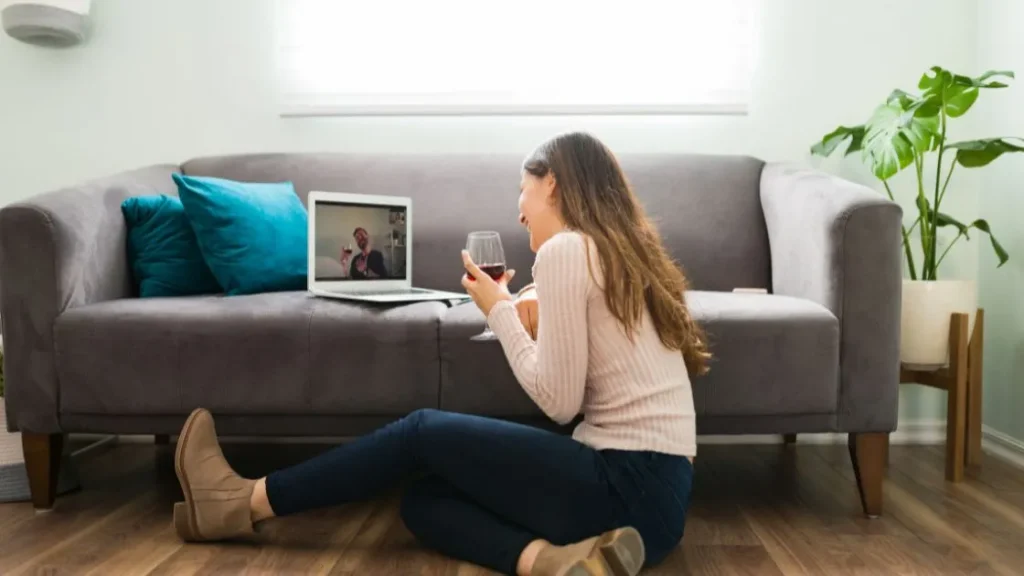 Living apart from your spouse while staying married - A couple maintains their long distance connection through a video call