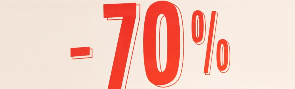 70 percent off