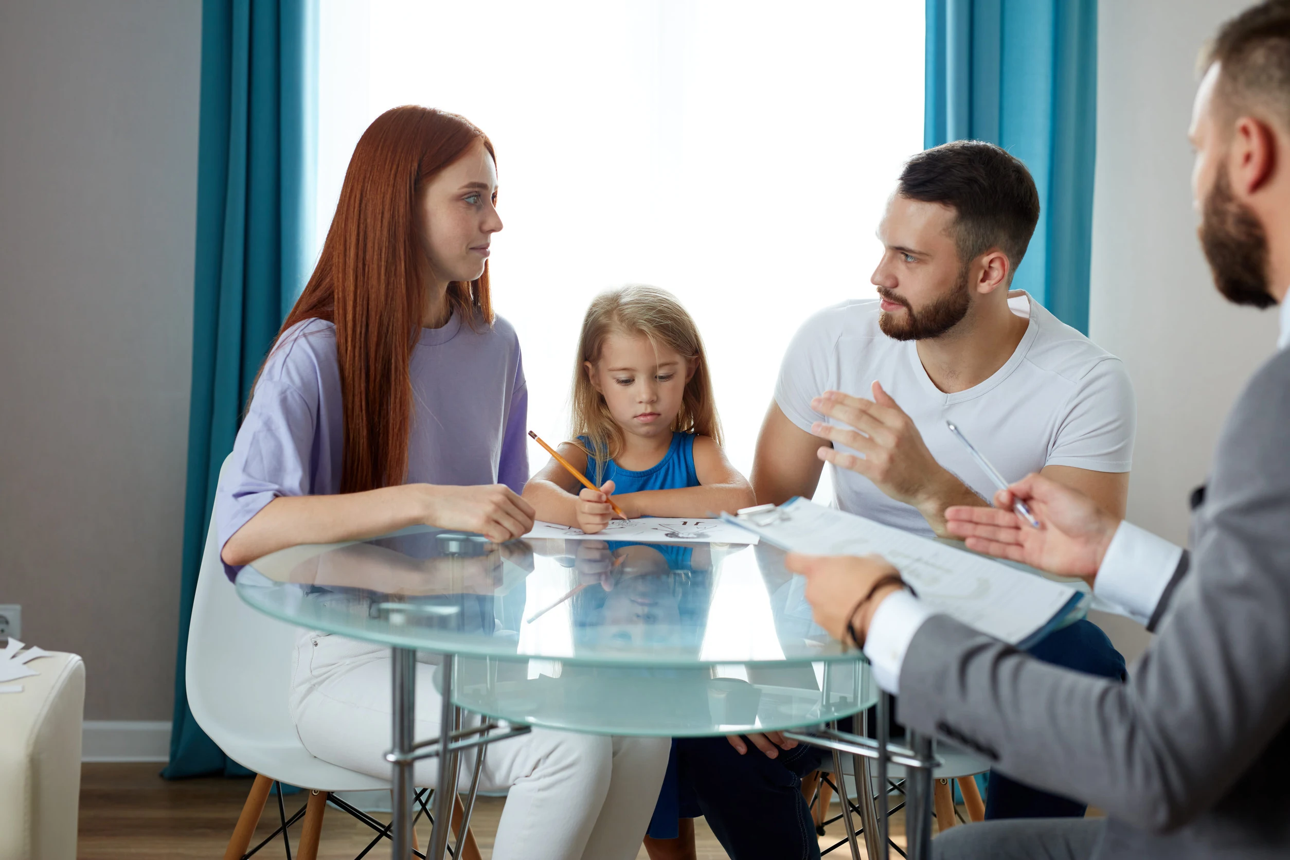 Seattle adoption lawyer meeting with a family to discuss the adoption process
