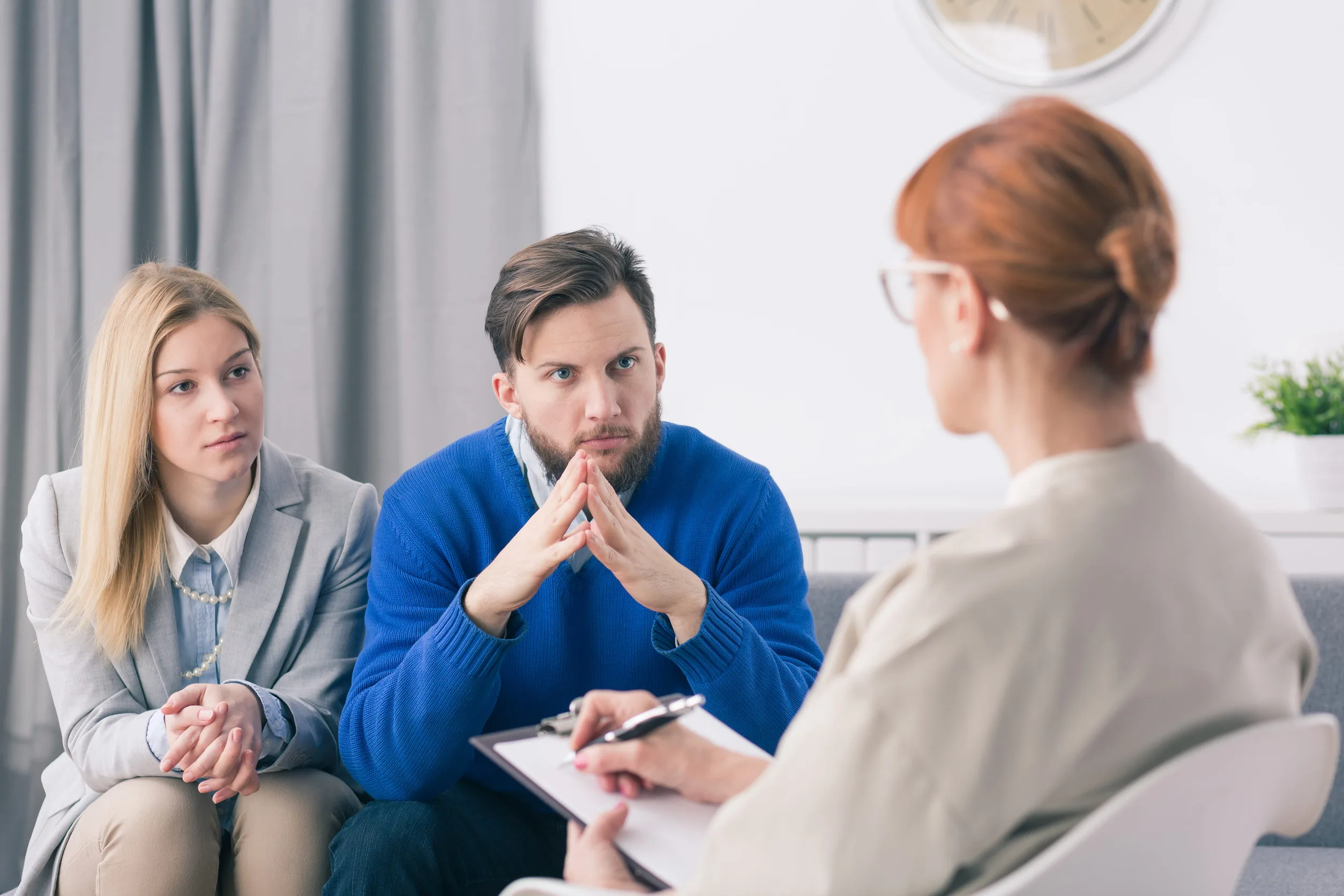 Couple working through a private divorce settlement outside of court